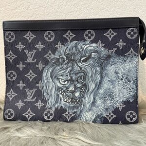 Louis Vuitton x Chapman Brothers Lion Monogram Clutch 10.5x8x2